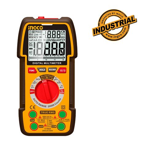 INGCO Ψηφιακό Πολύμετρο 1000V True RMS με Μέτρηση AC/DC/ Αντίστασης/Συχνότητας (DM410003)