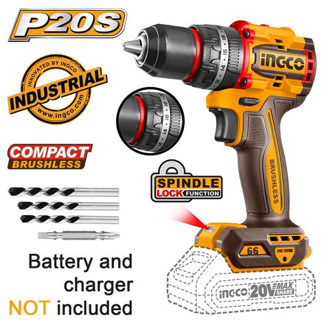 INGCO Κρουστικό Δραπανοκατσάβιδο Compact Μπαταρίας 20V Li-Ion 66Nm SOLO(CIDLI206681)