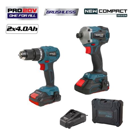 BORMANN Pro BBP5003 Σετ Δραπ/βιδο Κρουστικό Brushless 20V & Παλμικό Κατσαβίδι & X2 Μπαταρίες(078661)