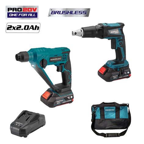 ΒORMANN Pro BBP9220 Σετ Κατσαβίδι Γυψοσανίδας Brushless & Πνευματικό Πιστολέτο (078234)