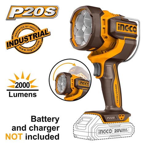 INGCO Προβολέας Εργασίας 20V Li-Ion SOLO 2000 lumen (CWLI2088)