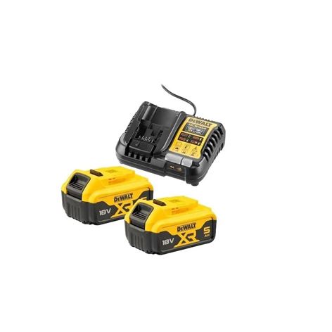 DEWALT Σετ Μπαταρίων 18V Li-Ion 5,0Ah Με Πολυφορτιστή 4,0Α DCB1104P2-QW