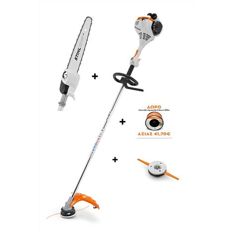 STIHL Βενζινοκίνητο Θαμνοκοπτικό FS 55 R και HT-KM+ 2η Κεφαλή PolyCut 28-2 + 12 ΑΤΟΚΕΣ ΔΟΣΕΙΣ