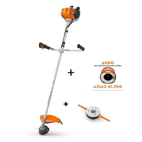 STIHL Βενζινοκίνητο Θαμνοκοπτικό FS 235+2η Κεφαλή PolyCut 28-2+ Μεσινέζα 2.4mm 253m+12 ΑΤΟΚΕΣ ΔΟΣΕΙΣ