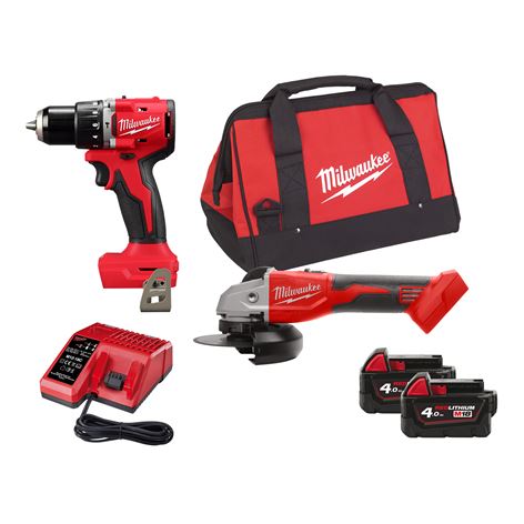 MILWAUKEE SET ΔΡΑΠ/ΒΙΔΟ+ΓΩΝ. ΤΡΟΧΟΣ+2x4.0Ah+ΦΟΡΤΙΣΤΗΣ+ΤΣΑΝΤΑ(3929488)