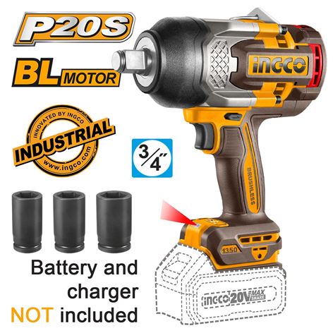 INGCO Κρουστικό Μπουλονόκλειδο Μπαταρίας 20V Li-Ion  1350-1900Nm SOLO (CIWLI201351)