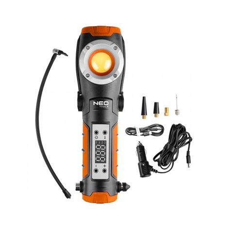 NEO TOOLS Φακός επαναφορτιζόμενος με αεροσυμπιεστή 4σε1 (99-130)