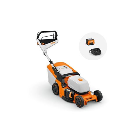 STIHL RMA 448V Επαναφορτιζόμενη μηχανή γκαζόν με Μπαταρία AK30S και Φορτιστή AL101+ 12 ΑΤΟΚΕΣ ΔΟΣΕΙΣ