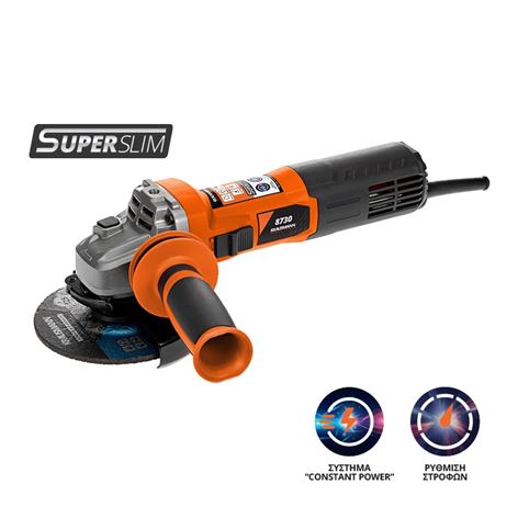KRAUSMANN Super Slim Γωνιακός Τροχός Ø125mm Με Ρυθμιζόμενες Στροφές 1020W (8730)